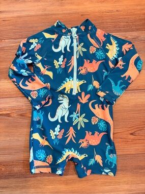 NWOT Panama Jack 18 Month Dino Print Long-Sleeve Rashguard Swimsuit